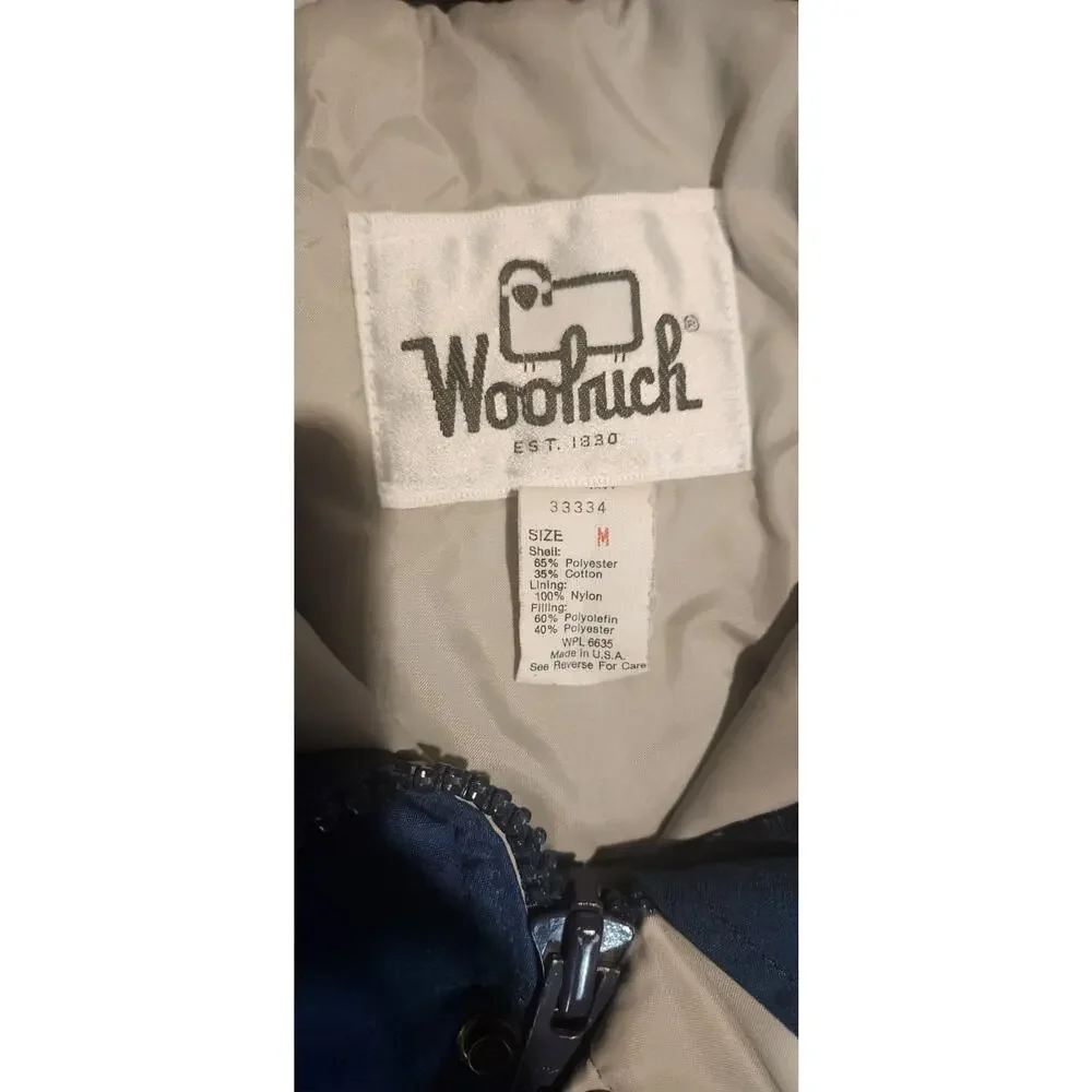 Vtg Woolrich 5 Pocket Parka Coat Jacket Mens M Blue Made In USA